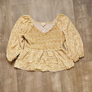 Bohme Floral Smocked Blouse - Cream